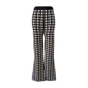 SIMON MILLER Black White Grid Flare Knit Pants Size M